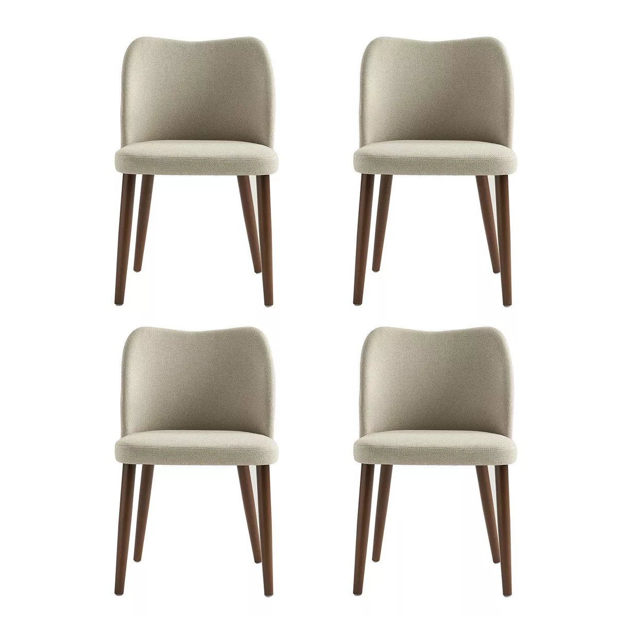 Mid-Century Modern Upholstered Dining Chair Set of 4 