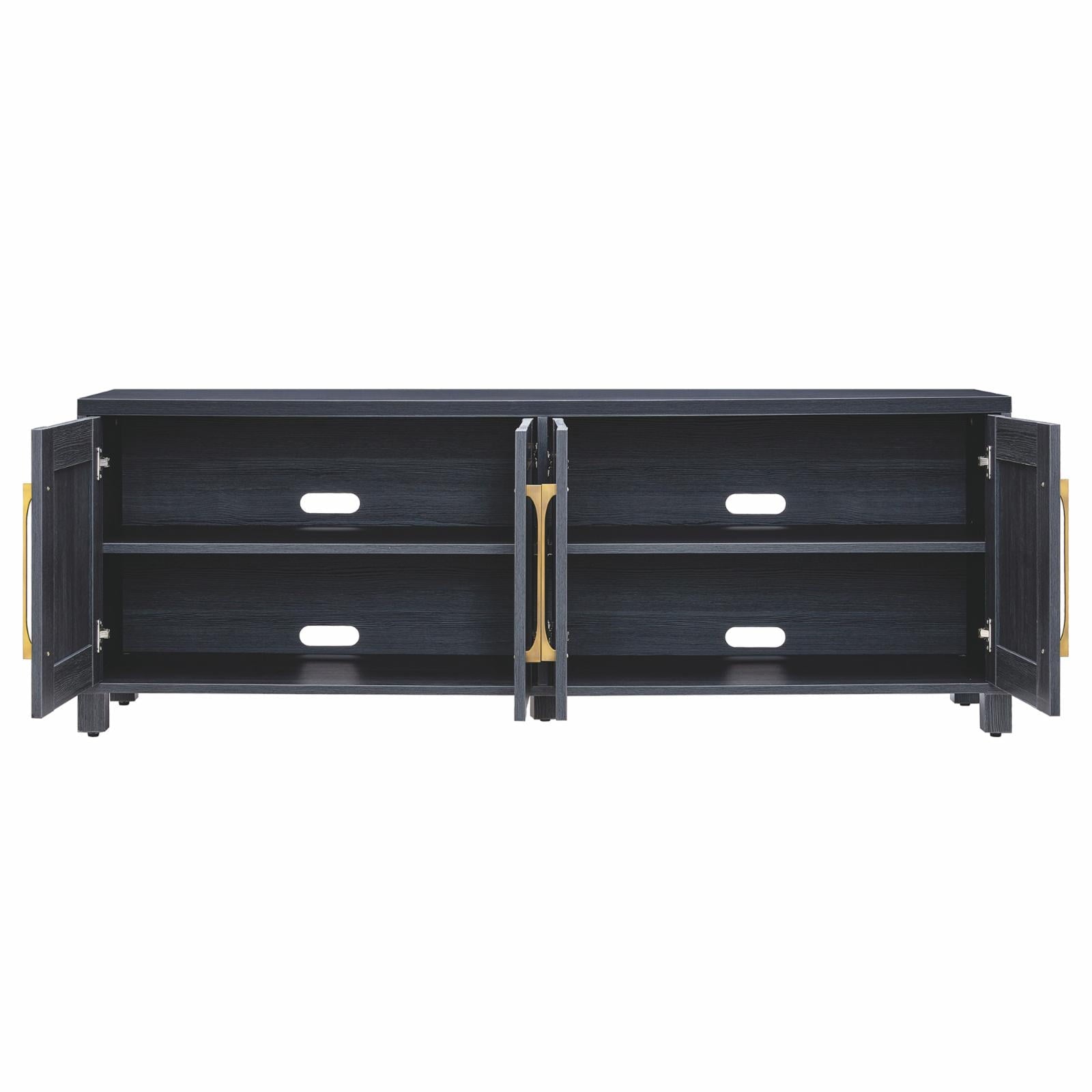Rectangular TV Stand for Tv'S up to 75", Black Grain