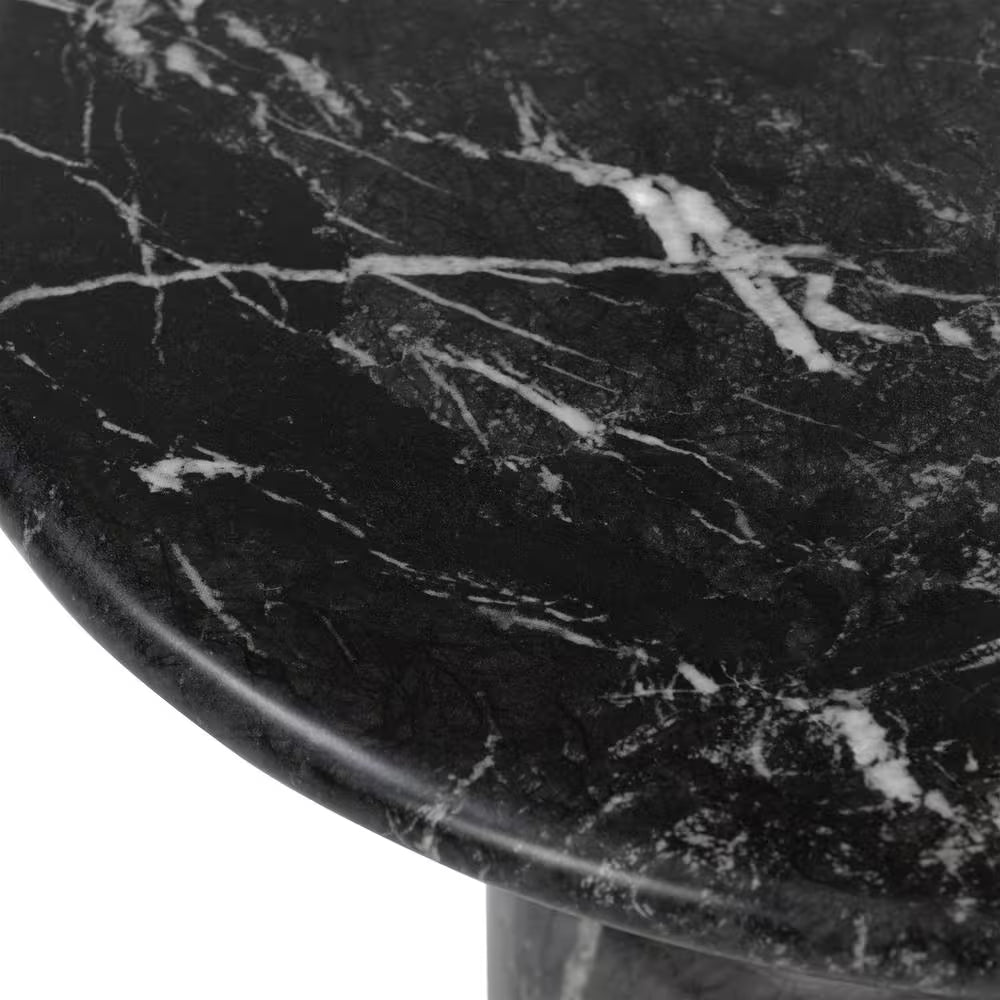 Wels 17.5 In. Black Marble End Table