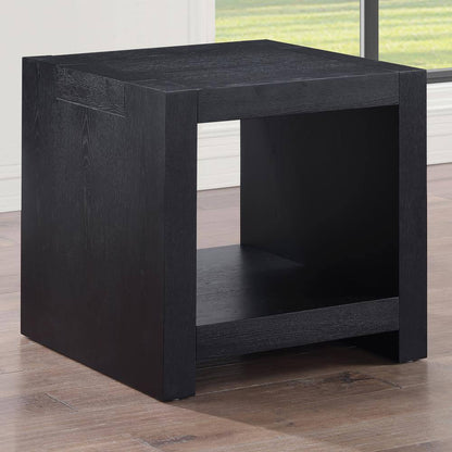Aubrey 24 In. Black Wood Square End Table