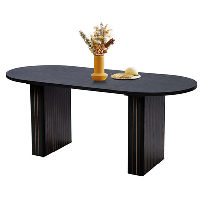 Rustic Black 71" Oval Dining Table | Meeting & Reception Table