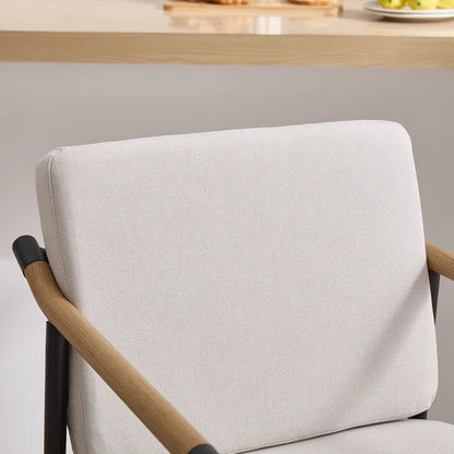 Industrial Modern 26" Counter Stool – Faux Wood & Removable Cushion
