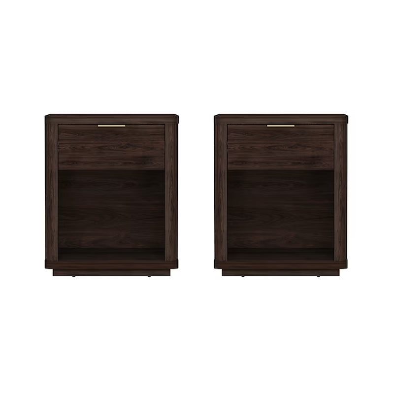 Brown 2 -Drawer 20-In W X 24-In H Modern Nightstand