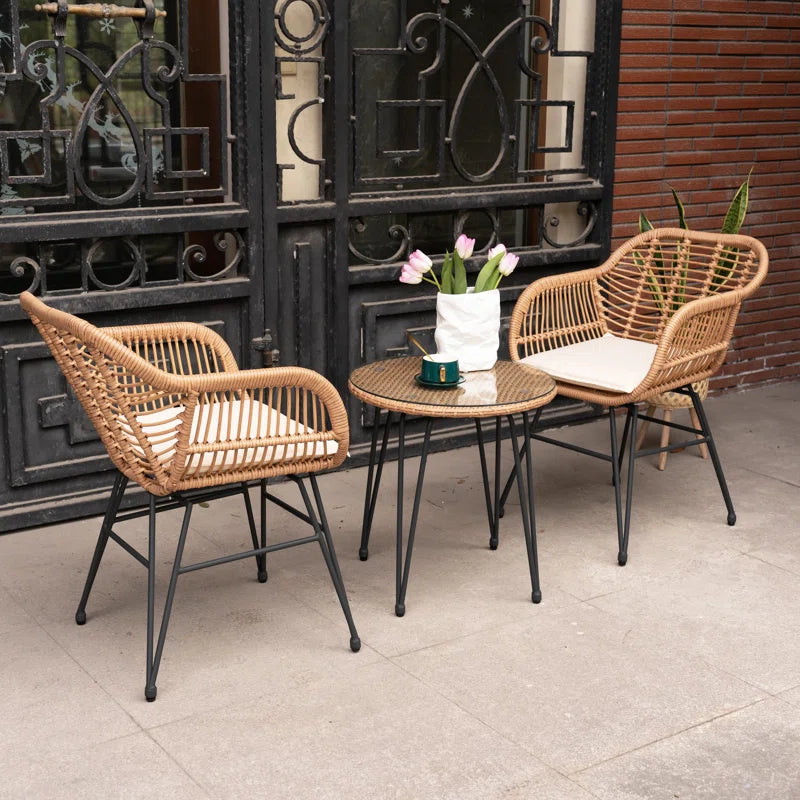 Virgie 2 - Person Patio Conversation Set with Cushions