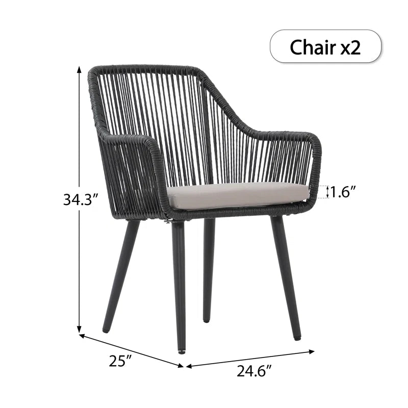 Cassil Premium All-Weather Wicker Outdoor Dining Armchair with Cushion