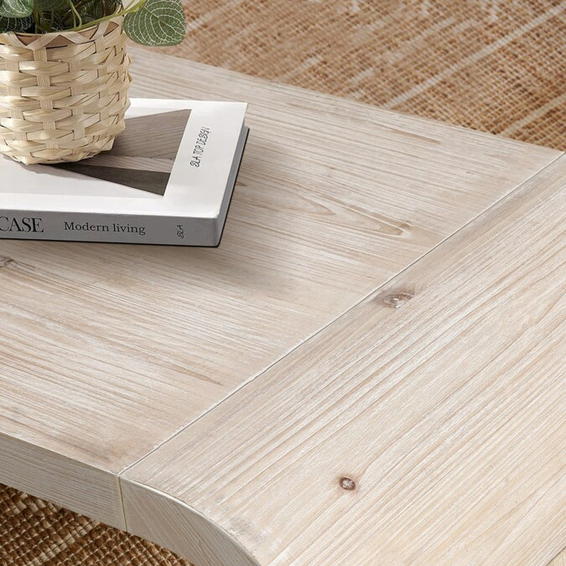 Modern Corner MDF Solid Wood and MDF 47.3-In W X 17.8-In H Coffee Table
