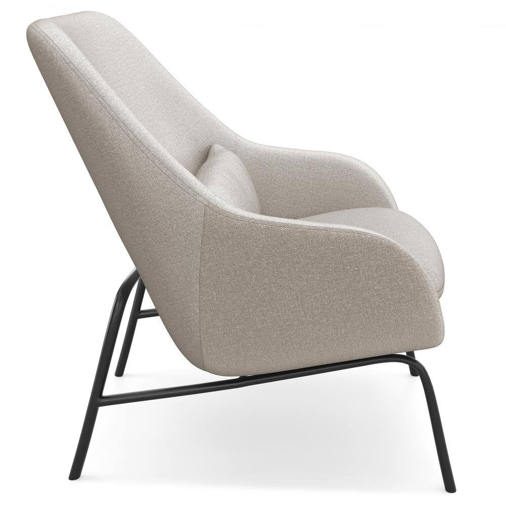 Elmont 30 In. Wide Mid Century Modern Accent Chair in Natural Linen Fabric