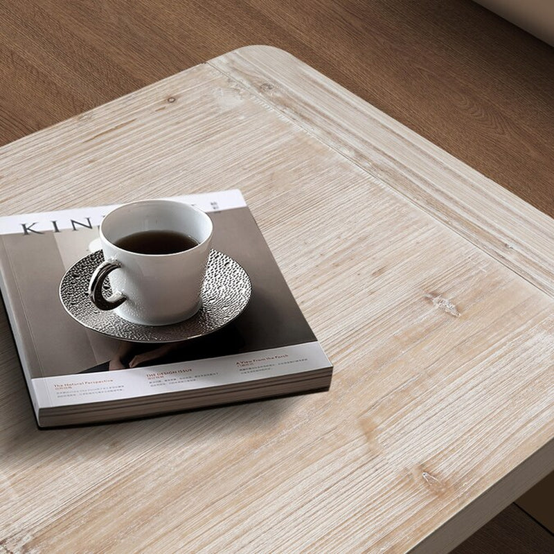 Modern Corner MDF Solid Wood and MDF 47.3-In W X 17.8-In H Coffee Table