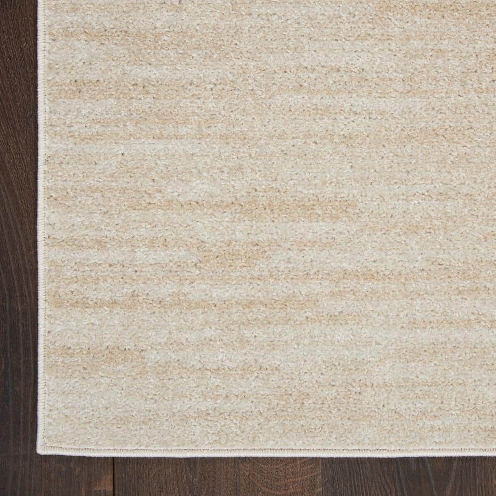 Ivory Beige Solid Contemporary Indoor 8 Ft. X 10 Ft.