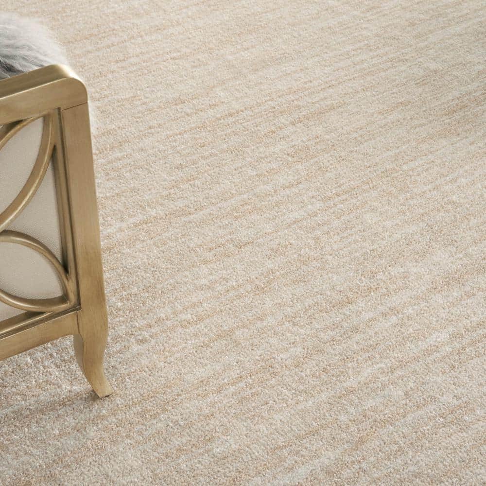 Ivory Beige Solid Contemporary Indoor 8 Ft. X 10 Ft.