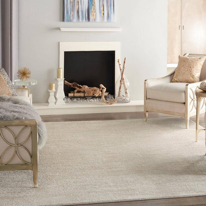 Ivory Beige Solid Contemporary Indoor 8 Ft. X 10 Ft.