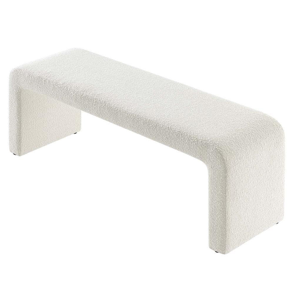 Boucle Fabric Waterfall Long Bedroom Bench 59.5