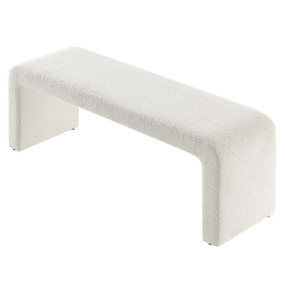 Boucle Fabric Waterfall Long Bedroom Bench 59.5