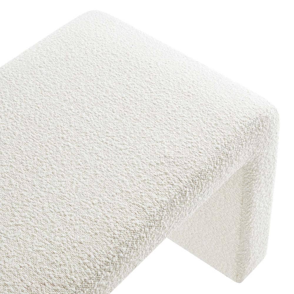 Boucle Fabric Waterfall Long Bedroom Bench 59.5
