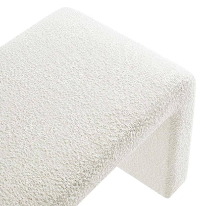 Boucle Fabric Waterfall Long Bedroom Bench 59.5