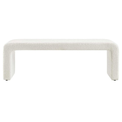 Boucle Fabric Waterfall Long Bedroom Bench 59.5