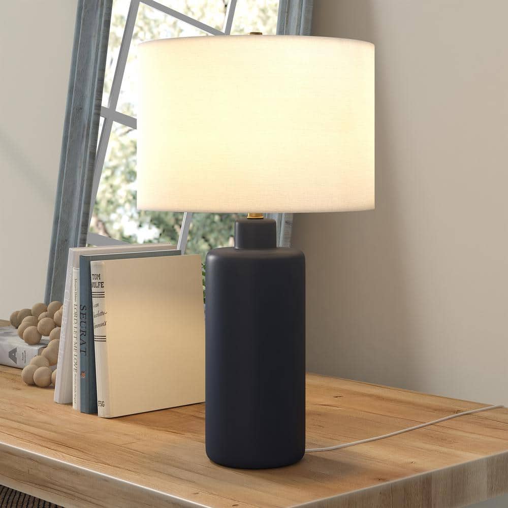 25 In. Matte Navy Blue Table Lamp