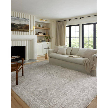 Silver/Ivory Oriental Area Rug 7 Ft. - 10 In. X 10 Ft.