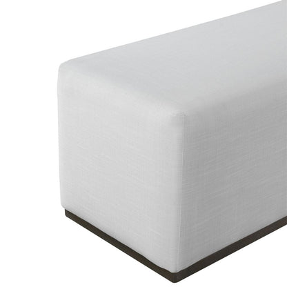 White Modern Polyester Upholstered Fabric Rectangle Accent Ottoman