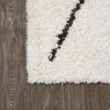 Moroccan Diamond Shag White/Gray 8 Ft. X 10 Ft. Area Rug